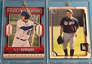 2014 Panini Elite INSPIRATIONS Alex Verdugo RC #'d /200 + 2015 Bowman Chrome RC - Picture 1 of 3