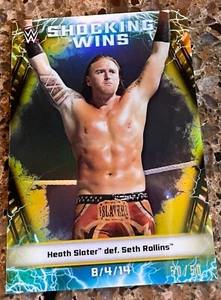 2020 TOPPS WWE CHROME HEATH SLATER "SHOCKING WINS" REFRACTOR SER #50/50 SW-22 - Picture 1 of 2