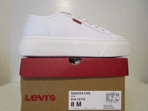 Levi's Womens Dakota CVS Low Top Casual Lace Up Canvas Sneaker White Size 8 - Picture 1 of 6