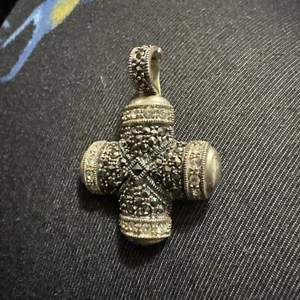Sterling Silber Markasiten Malteserkreuz Vintage Schmuck - Bild 1 von 10