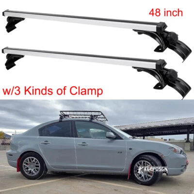 Kit de transporte de bagagem barras transversais rack de teto superior para carro 48" para Acura RSX 2002-06 - Imagem 1 de 4