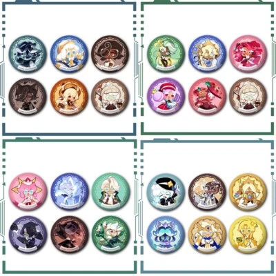 Cookie Run Kingdom Brooch Badge Shadow Milk Cookie Pure Vanilla Hollyberry Cacao - Image 1 of 4