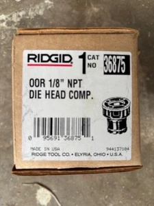 Ridgid 36875 Manual Threading/Pipe and Bolt Die Head - OOR 1/8 NPT Die HD Comp - Picture 1 of 2