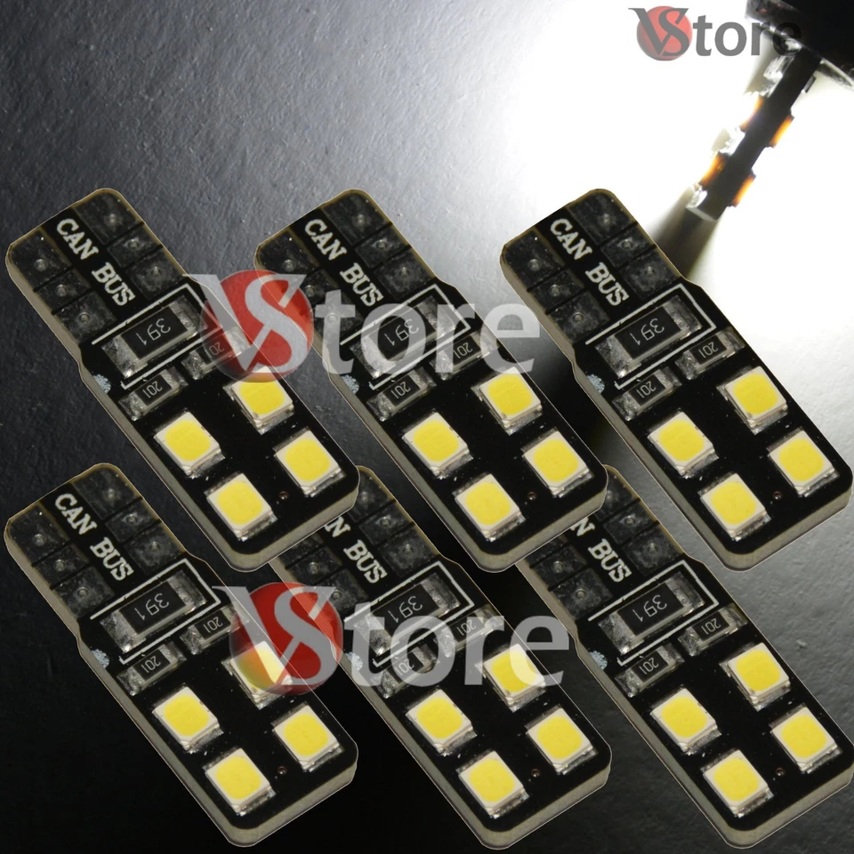 6 LED T10 Lampade 8 SMD 2835 Canbus Bianco No Errore Luci Posizione Xenon Targa - Immagine 1 di 1