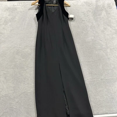 Платье Liz Claiborne женское миниатюрное 4 черное без рукавов ночное гала макси элегантное - Изображение 1 из 4