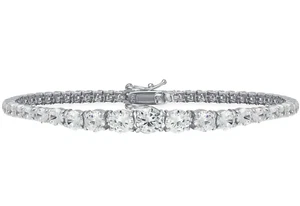 Damen Tennis Armband 925 Silber weiße Zirkonia Farbverlauf 3mm 18cm - Bild 1 von 3