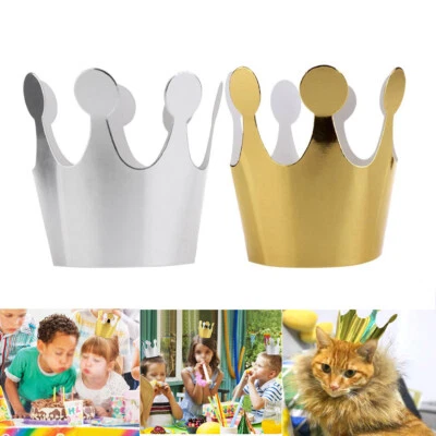 10pcs Paper Crown Hats Birthday Party Prince Princess  Crowns Wedding Ceremon - Image 1 of 4