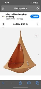 New white Vivere Hanging Cacoon Chair Hammock Nest Outdoor Indoor - Picture 1 of 3