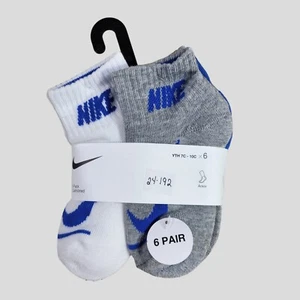NIKE Boys Socks Ankle Cushioned School Kids 6 Pair Shoe Size 7C-10C - Picture 1 of 4