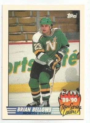 BRIAN BELLOWS 1990-91 TOPPS 1989-90 TEAM SCORING LEADERS CARD NM-MT+ CONDITION - Image 1 of 2