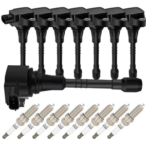 8 For Infiniti QX56 QX80 Nissan Armada 5.6L Ignition Coil & Spark Plug - Picture 1 of 6