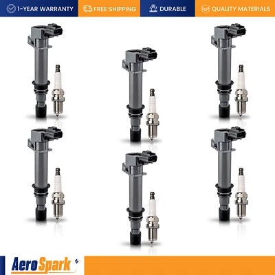 6X Ignition Coils & 6X Spark Plugs for Dodge Dakota 2004-2005 3.7L V6 UF270 - Image 1 of 4
