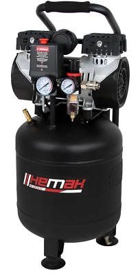 Flüster Kompressor HEMAK HK-SK24/2 Plus 24L Kessel 750W 57dB Druckluft Silent