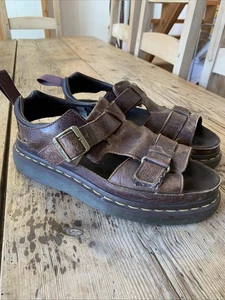 Dr. Martens Hayden Brown Leather Platform Buckle Sandals UK Size 7 - Picture 1 of 9