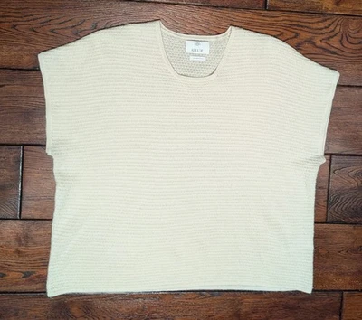 Suéter pulôver ALLUDE 100% cashmere sem mangas ajuste quadrado - Marfim - Tamanho único - Imagem 1 de 4