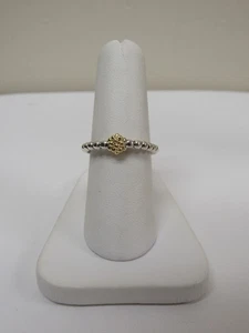 Designer LAGOS Sterling Silver 18k Caviar Icon Beaded Stack Ring - Picture 1 of 7