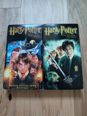 Harry Potter VHS Chamber of Secrets & The Sorcerer’s Stone LOT Year 1 & 2 - Image 1 of 4