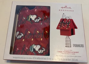 Hallmark Keepsake Peanuts Gang Snoopy set mini albero in miniatura topper e gonna - Foto 1 di 4