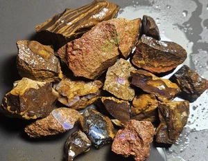 Boulder Opal Rough & Rub Parcel Winton Blue Purple Green Matrix Lapidary 765 Cts - Picture 1 of 15