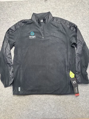 Under Armour Polartec 1/4 Zip Fleece Jacket XL Black Storm UA Logo Gregor - Image 1 of 4