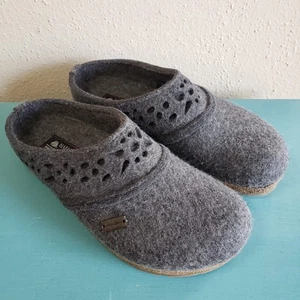 Haflinger Clogs Unisex 42/L11/M9 Gray Pure Wool Lacey Classic Slide Slipper Shoe - Bild 1 von 14
