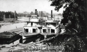 1913 OREGON Salem Photo Willamette River, RIVER BOAT - Picture 1 of 1