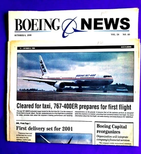 Boeing News 8 de octubre de 1999 767-400er primer vuelo y primera entrega - Imagen 1 de 5