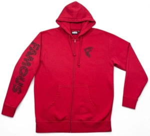 Vintage Y2K Famous Stars & Straps Hoodie Mens L Red Zip Sweatshirt Skater - Picture 1 of 14