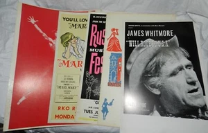 Lot of 5 Vintage Theater Window Card Posters - Will Rogers' USA, Mary Mary, Russ - Picture 1 of 12