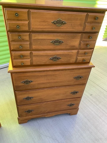 VINTAGE 1950'S 60'S CHEST DRESSER OF DRAWERS SOLID WOOD MARKED SALEM ON BACK Cover