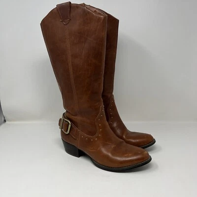 Harley Davidson Ladies Leather Cowboy Fashion Pointed Biker Boots Sz 6   D85419 - Image 1 of 4