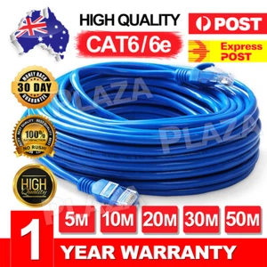 5m 10m 15m 20m 30m 50m Cat6 Cat6e Network Ethernet Cable Cables 100M/1000Mbps AU - Picture 1 of 17