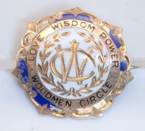Antiguo prendedor esmaltado Woodmen of America (Woodmen Circle) de oro amarillo de 10K - Imagen 1 de 4