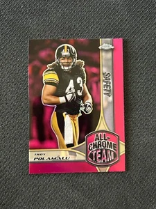 2024 Topps Chrome Football Troy Polamalu All-Chrome Team Pink ACT-22 - Picture 1 of 2
