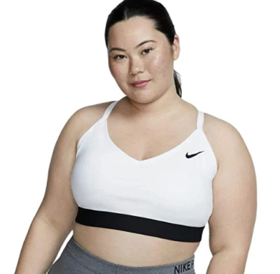 NEW! Nike [2X] Women's Plus Size Padded Yoga/Pickleball Bra-White DN4222-100 - Image 1 of 2