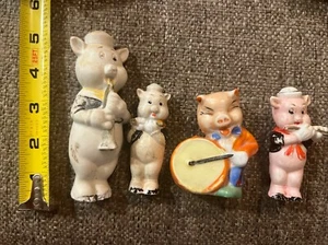 4 Vintage Pig Figurines - 2 Walt Disney + 2 Unknown Japan Hand Painted - Picture 1 of 13