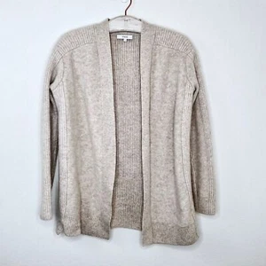 VINCE Womens Cashmere Wool Open Cardigan Ribbed Back & Sleeves Small Oat Dove - Picture 1 of 5