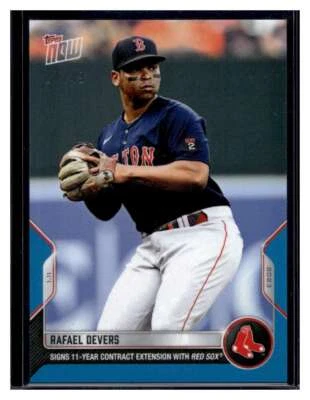 2022 Topps Now Offseason #OS-56 Rafael Devers Blue Parallel Card #d 21/49 - Image 1 of 2