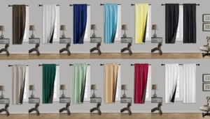 ULTIMATE 100% BLACKOUT HOTEL QUALITY WINDOW CURTAIN BLACK BACKING TOM 1PC PANEL - Picture 1 of 33
