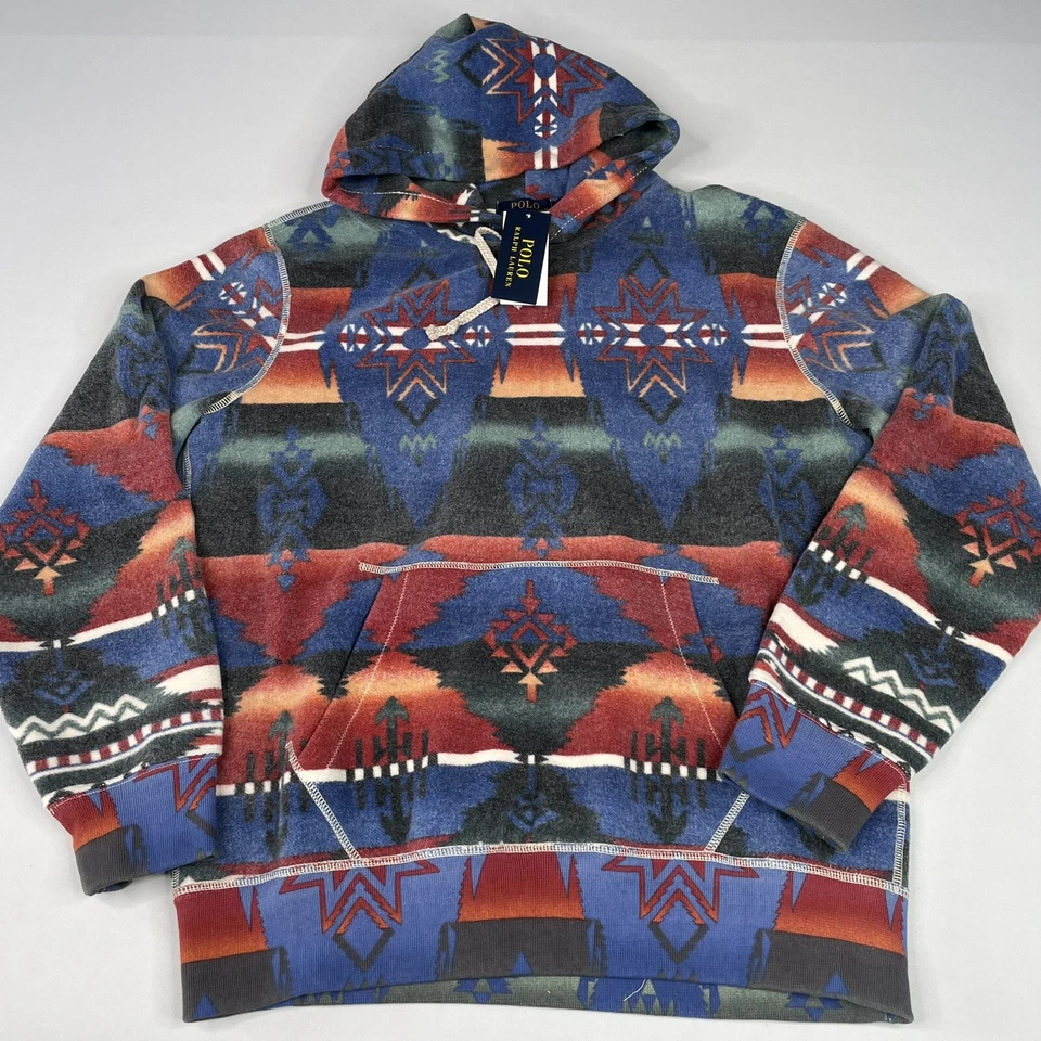 POLO by Ralph Lauren Aztec Southwestern Beacon Fleece Hoodie Serape Sz Medium M