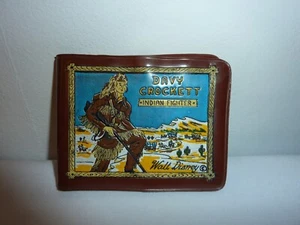 Vintage Walt Disney Davy Crockett Vinyl Wallet Indian Fighter w/ Compartments - Picture 1 of 4