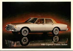 Postcard 1980 Caprice Classic Sedan Chevrolet 4 Door Silver - Picture 1 of 2