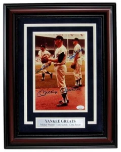 Foto 8x10 firmada/automática de Mickey Mantle/Kubek/Boyer Yankees JSA 158839 - Imagen 1 de 4