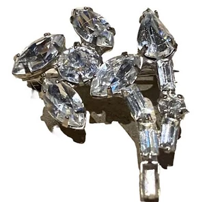 Kramer Of New York Vintage Clear Crystal Strass Brosche Pin 1" Stein fehlt - Bild 1 von 11