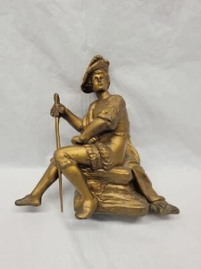 Antique 1888 N Mullers Son Cast Metal Figurine / Clock Topper Bronzed #4964 - Picture 1 of 24