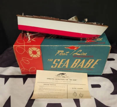 The Sea Babe Años 50 Años 60 Madera FLEET LINE De Colección Original JAPÓN Barco Foto 1 de 4
