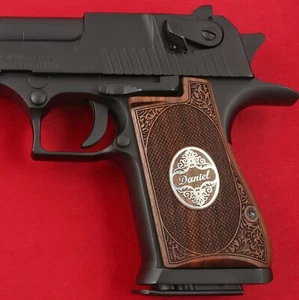 Desert Eagle 3,57/44/50 Mark I VII XIX Impugnature compatibili in noce incorniciate - Foto 1 di 1