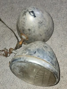 Set Vintage 1930's Ford Bullet Bucket Tear Drop Style Headlights Rat Hot Rod - Picture 1 of 9