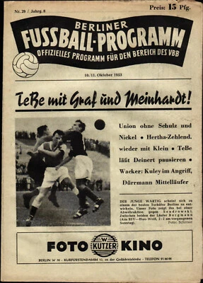 10 11.10.1953 Westend 01 - Hertha BSC, Spandauer SV - TeBe, Union - Zehlendorf - Bild 1 von 4