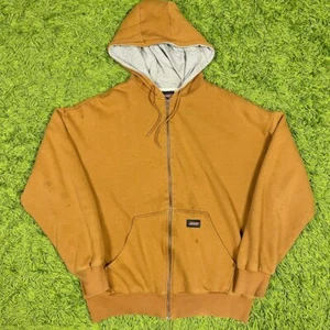Vintage Dickies Hoodie Mens L Thermal Lined Heavyweight Full Zip Y2K Grunge - Picture 1 of 5